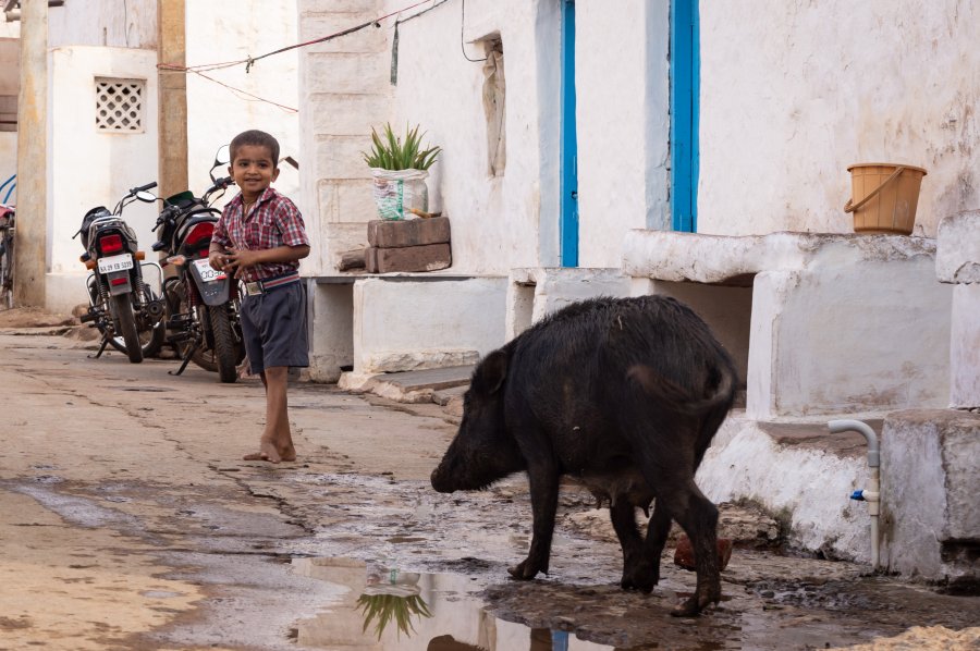 Village de Badami en Inde