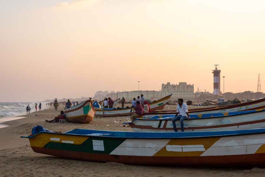 Marina beach à Chennai, Tamil Nadu, Inde