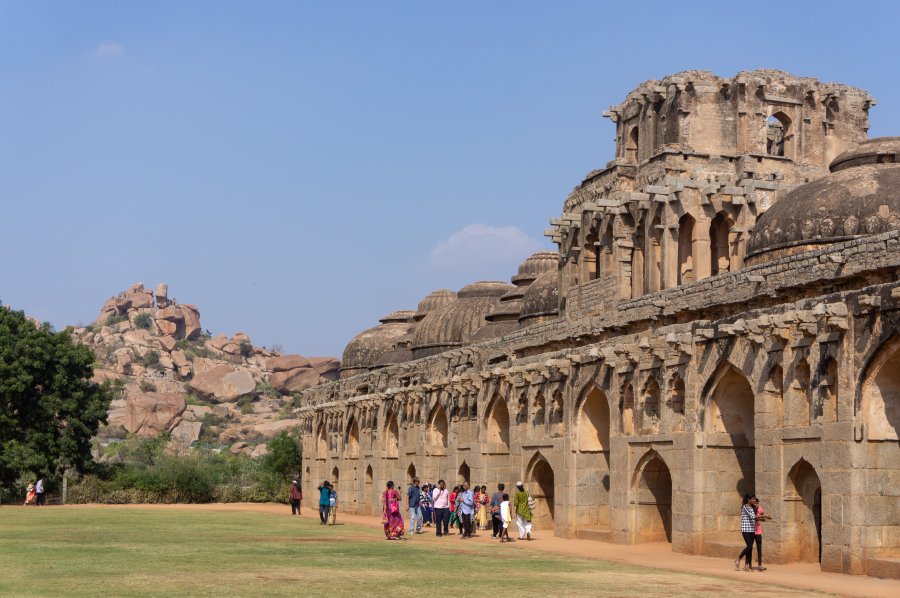 Elephant stables à Hampi, Karnataka, Inde