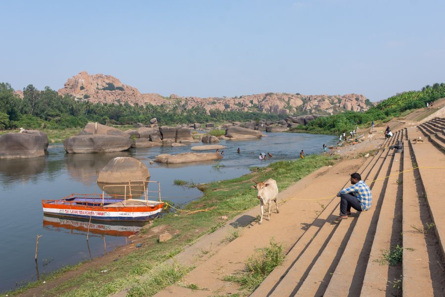 Ghats de la Tungabhadra à Hampi