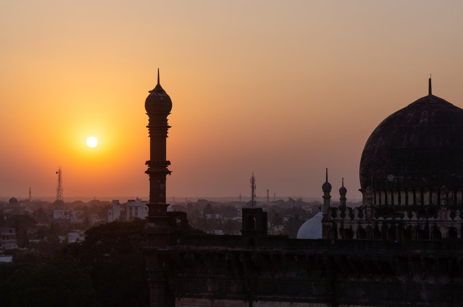 Coucher de soleil à Gol Gumbaz, Bijapur, Inde