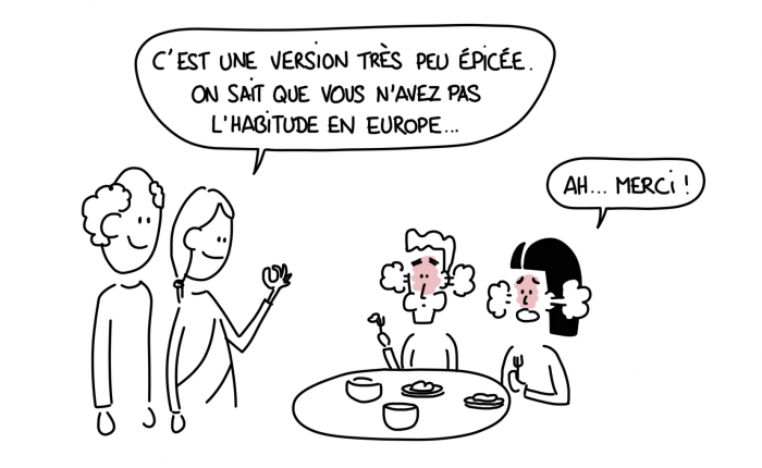 Dessin : petit déjeuner épicé en Inde