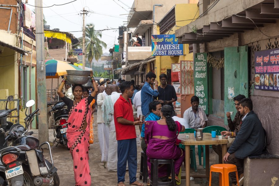 Rue à Hampi, Karnataka, Inde