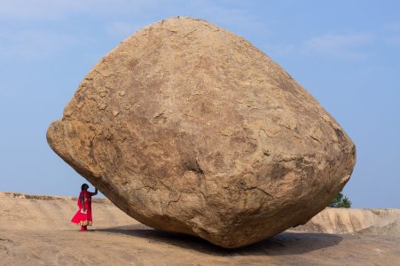 Boule de beurre de Krishna, Mahabalipuram