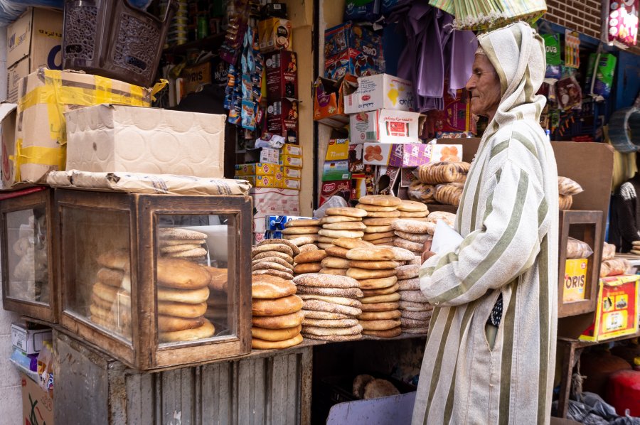 Boutique de pain au Maroc