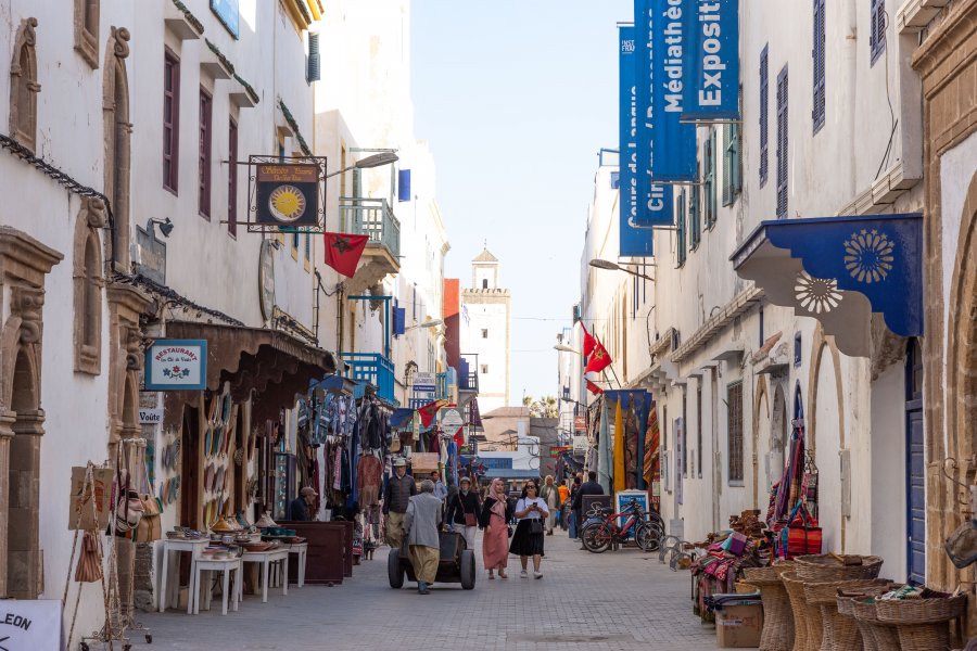 Rue touristique d'Essaouira, Maroc