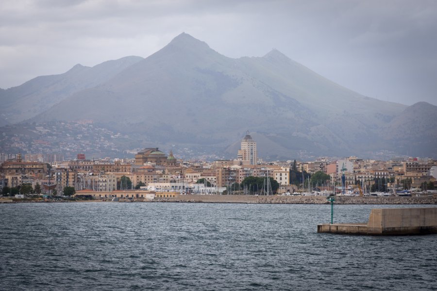 Palerme vue d'un bateau