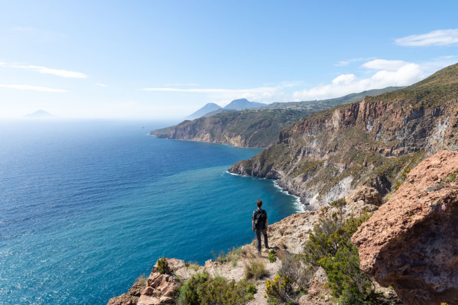 Punte del perciato, observatoire, Lipari, Sicile