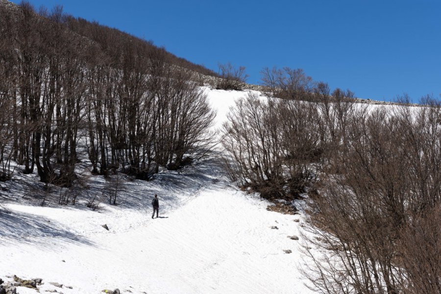 Randonnée dans la neige sur les Madonie, Sicile