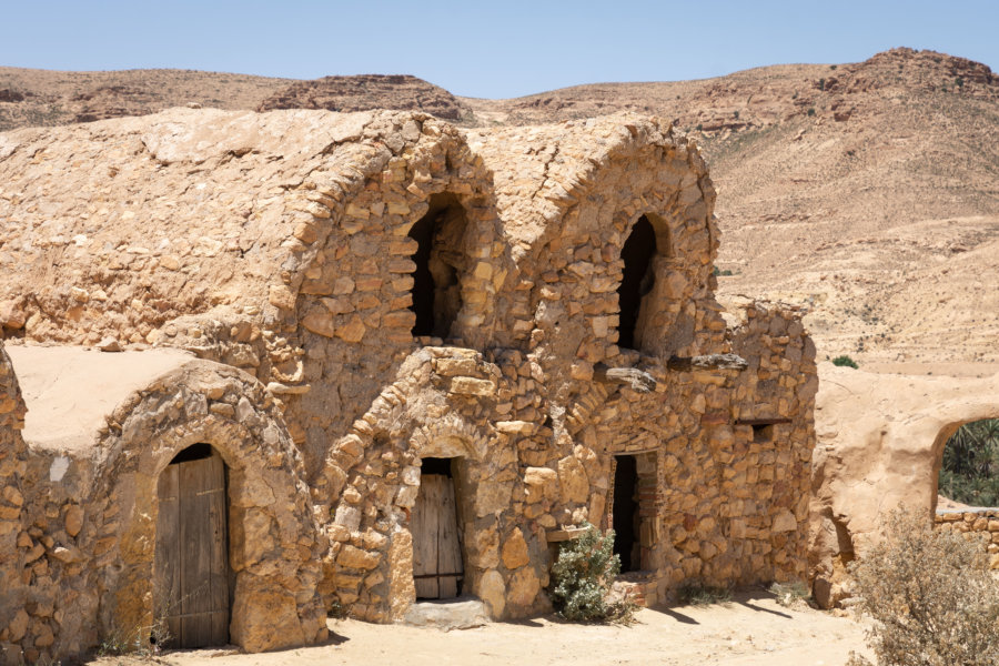 Ghorfas du Ksar Hallouf, Tunisie