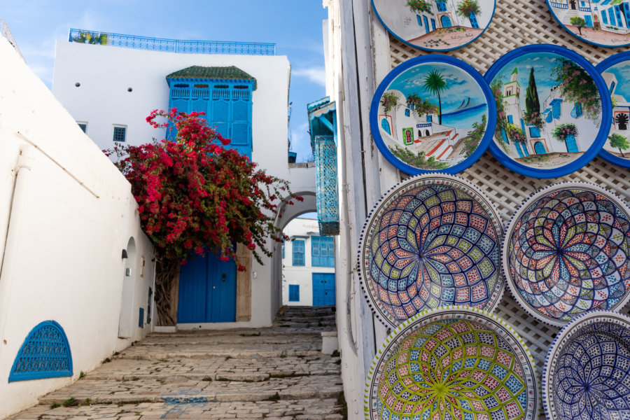 Artisanat à Sidi Bou Saïd, Tunisie