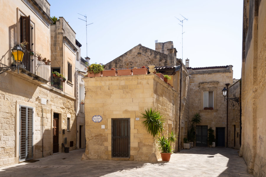 Maisons du centre historique à Lecce dans les Pouilles