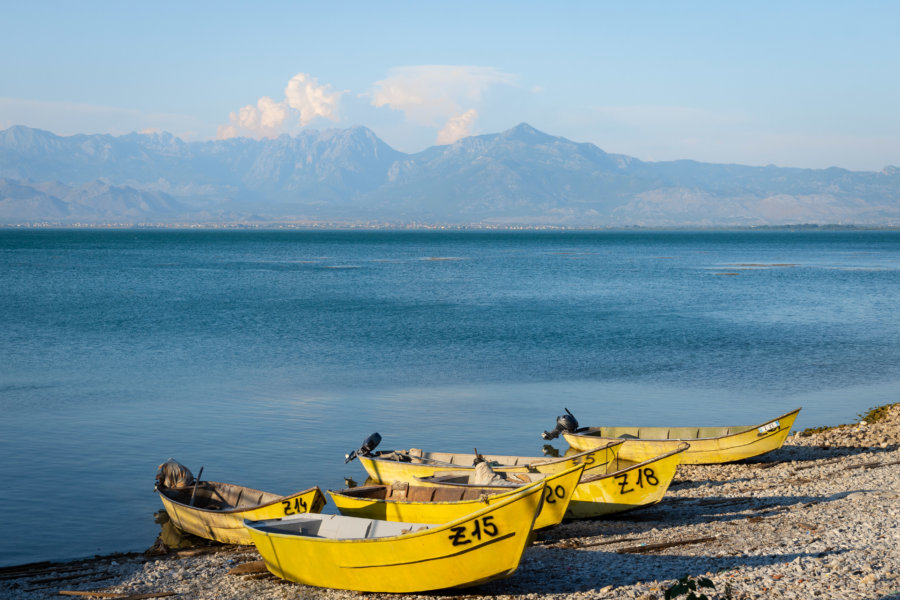 Zogaj et lac de Shkodra en Albanie