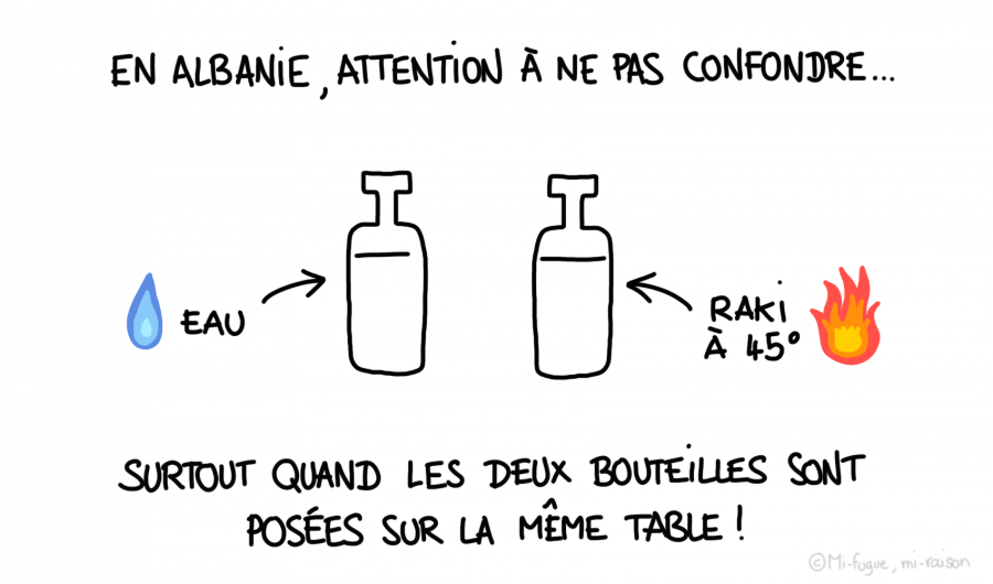 Dessin : attention au raki en Albanie !