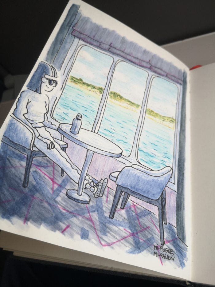 Première page du carnet de voyage à l'aquarelle de Mi-raison