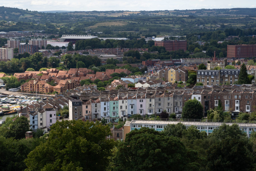Vue panoramique de Bristol depuis la Cabot tower