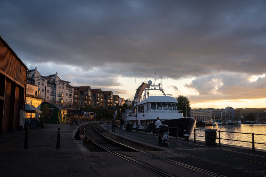 Coucher de soleil à Bristol, ville anglaise
