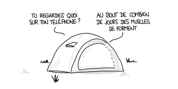 Dessin : tu regardes quoi ? en combien de jours les muscles se forment