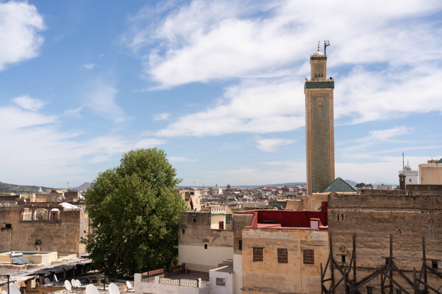 Vue depuis la terrasse du fondouk Nejjarin à Fès