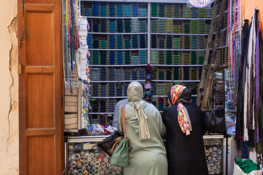 Mercerie dans le quartier andalou, visite de Fès