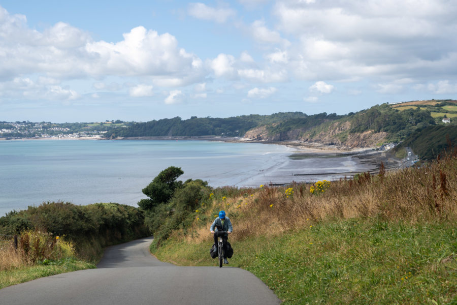 Montée à vélo entre Amroth et Laugharne au Pays de Galles