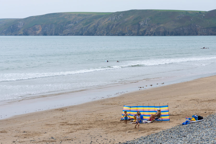 Newgale beach, le Pays de Galles l'été