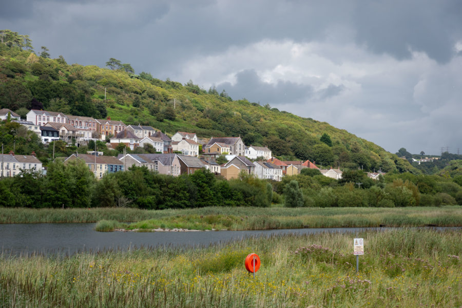 Paysage entre Burry Port et Llanelly, voyage à vélo au Pays de Galles