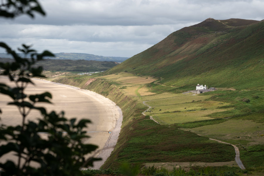 Plage de Rhossili beach bay, Gower, Pays de Galles