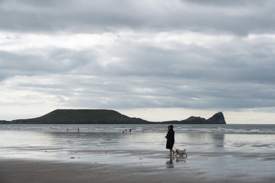 Plage de Rhossili bay beach sous les nuages d'été