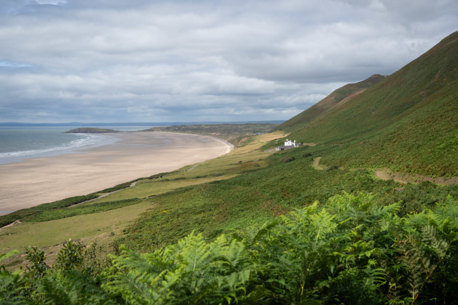 Plage de Rossili, péninsule de Gower au Pays de Galles