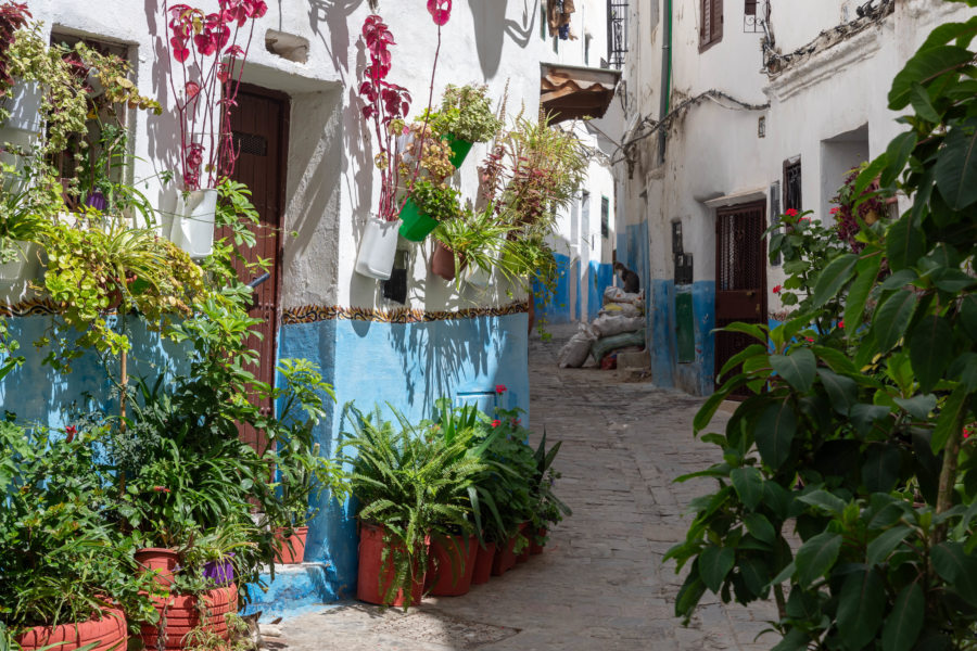 Quartier bleu dans la médina de Tetouan
