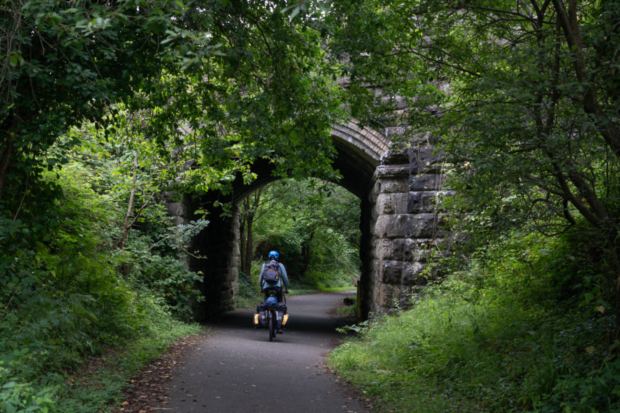 Redescente à vélo du camping de Llanelli