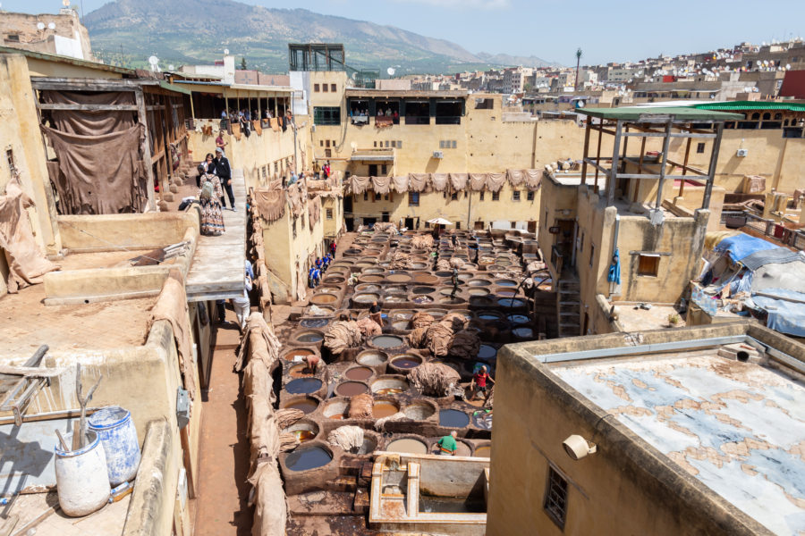 Tanneries de Fès au Maroc
