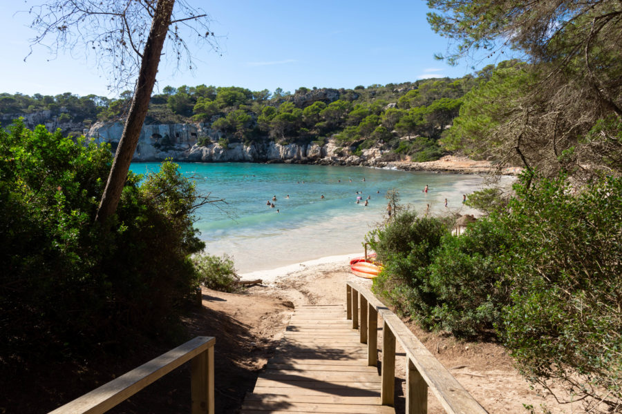 Plage de la Cala Macarella à Minorque