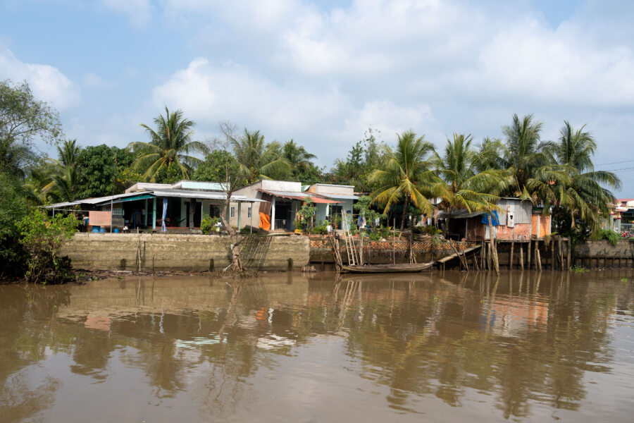 Maisons de l'île d'An Binh au bord du Mékong