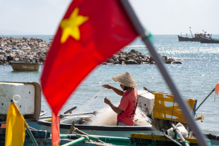 Pêcheur à Xuan Hai au sud du Vietnam