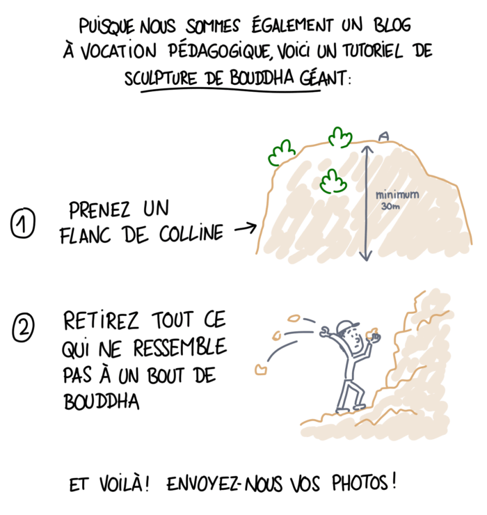 Dessin : tutoriel pour une statue de Bouddha géant